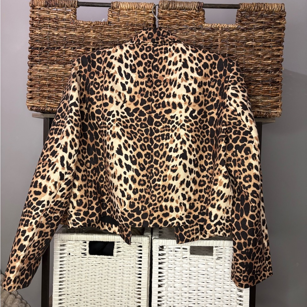 XXL NWT Tuckernuck x India Hicks Leopard Print Women's Jacket blazer - Picture 7 of 7